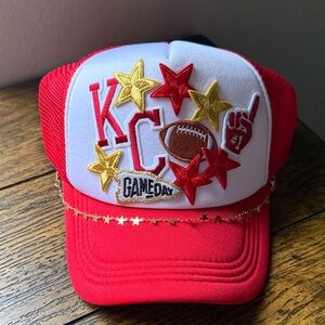 Red and White KC Embroidered Cap